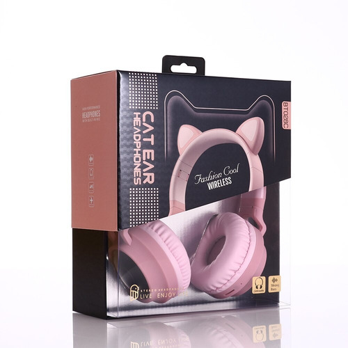 Imagen 2 de 8 de Audífonos Inalámbricos Bluetooth Sd Led Gamer Niñas Gatos