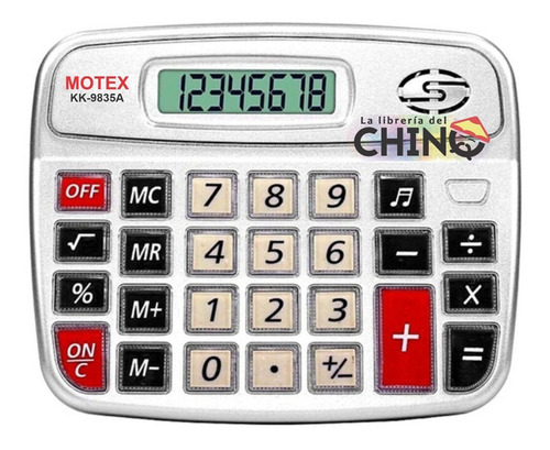 Calculadora De Escritorio Motex 8 Digitos Con Sonido 12x15cm Color Plata