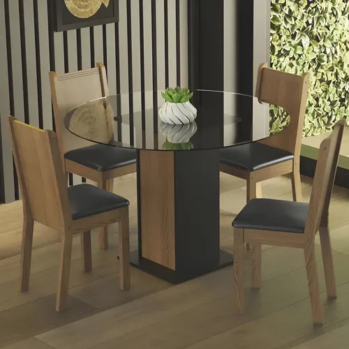 Conjunto Sala Jantar Debora Madesa Mesa Tam Vid Red 4 Cad Pr Pretorustic