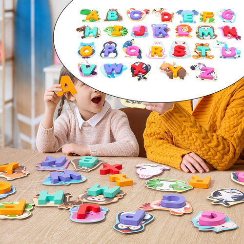 Alfabeto Emparelhamento Quebra-cabeça Montessori Brinquedo