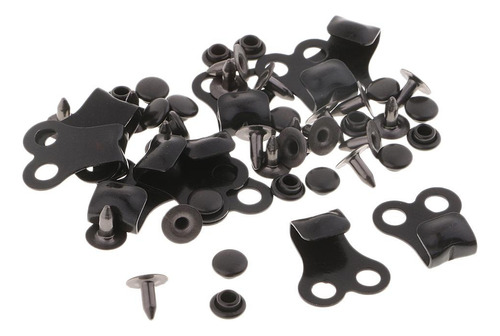 20 Pedazos Gancho De Fijado Remache De Ropa Diy Negro