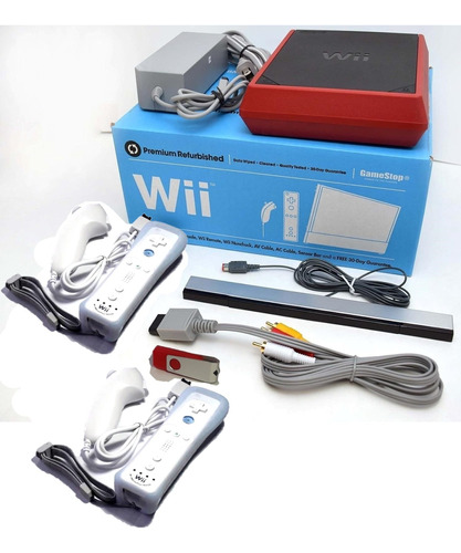 Nintendo Wii Con Dos Controles Y 20 Juegos (Reacondicionado)