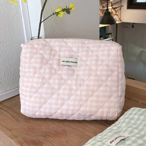 Neceser Rosa Con Cierre Tipo Clutch