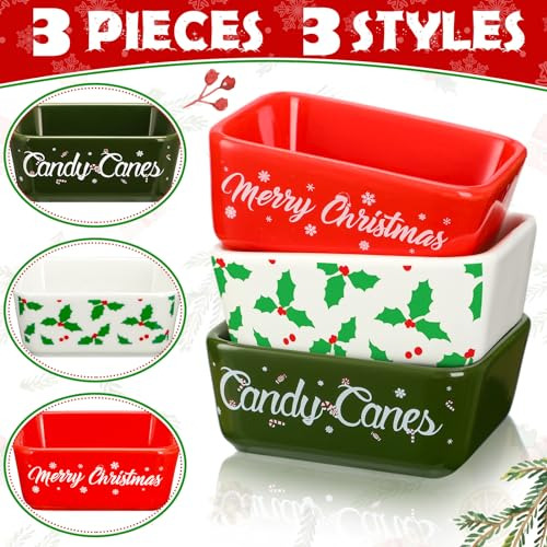 Juego De 3 Piezas De Cuencos De Azúcar De Navidad Pequeño C