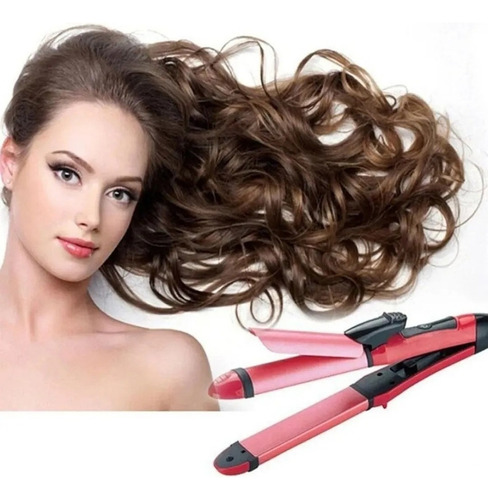Alaciadora Rizadora De Cabello 2 En 1 Plancha Tenaza 3 Pack