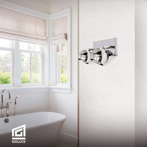 Imagen 4 de 10 de Aplique Baño Pared 2 Luces Cobre Bocha Moderno Led