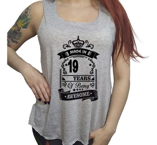 Musculosa Dama Cumpleaños Made In Tu Año Tu Edad