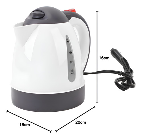 Pava Eléctrica Para Auto 12v - Se Conecta Al Encendedor Blanco
