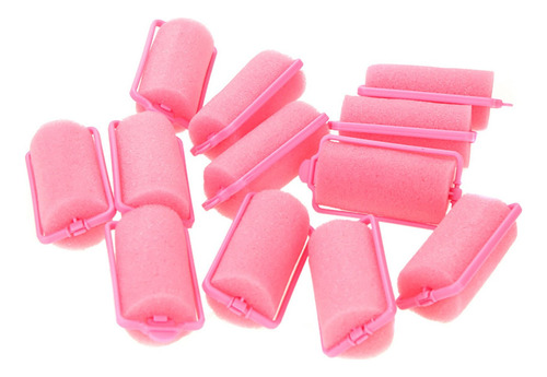 Rodillos De Esponja De Espuma Pink Salon Magic, 12 Unidades