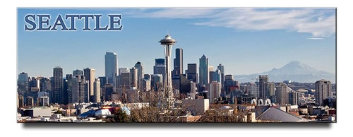 Seattle Skyline Iman Panoramico Para Nevera Washington Trave