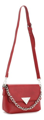 Cartera Ona Saez Fiesta Compacta Juvenil Cadena Rojo