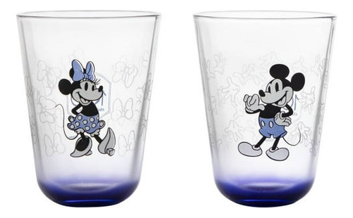 Set 2 Vasos Mickey Minnie Mouse Disney 100 Años 473 Ml Vidri