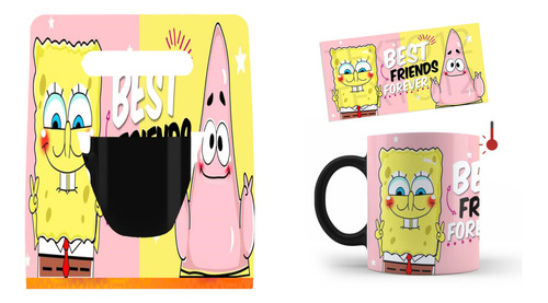 Kit Caja, Taza Mágica, Best Friends, Bob, Para Regalo, 11oz