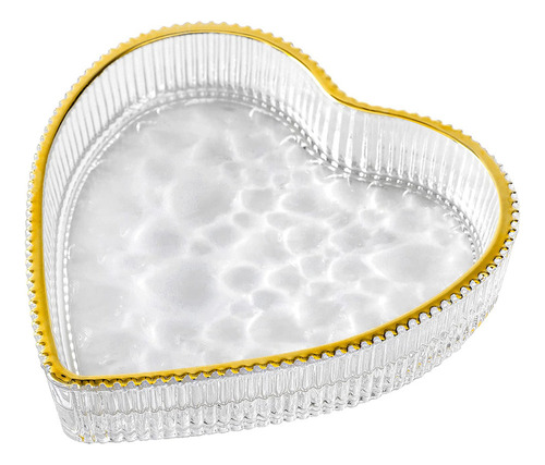 H Plato De Cristal Para Joyas Con Forma De Corazón
