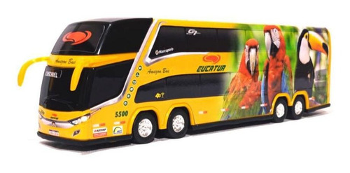 Brinquedo Miniatura Ônibus Eucatur Amarelo 1800 Dd 30cm