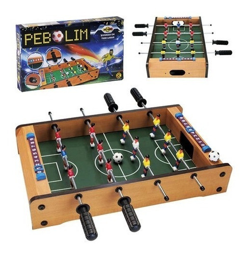 Mini Mesa Pebolim Jogo Futebol 69x37x24 Placar 18 Jogadores