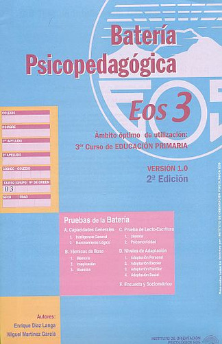 Baterias Psicopedagogicas Eos Tercer Curso De Educacion Primaria, De Diaz Y Langa, Enrique. Editorial Eos, Tapa Blanda, Edición 1.0 En Español, 1990