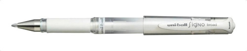Bolígrafo Uni-ball Roller SIGNO color blanco exterior traslúcido trazo medio 1 mm - unidad de 1 x unidad