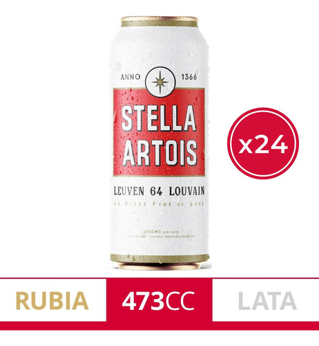 Cerveza Stella Artois Vintage 2023 473ml Pack X 24 Uni