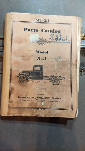 Catalogo Antiguo Partes Camion International A 3 Año 1933