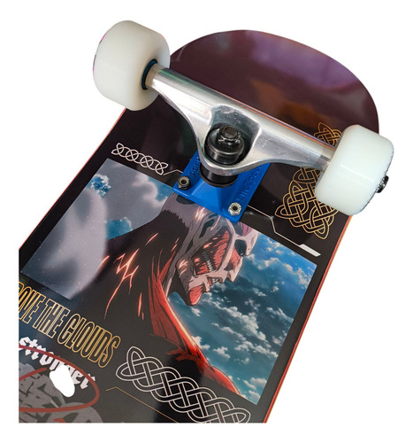 Patineta Skateboard Completa. Primitive 8.0 Pulgadas Blanco Azul