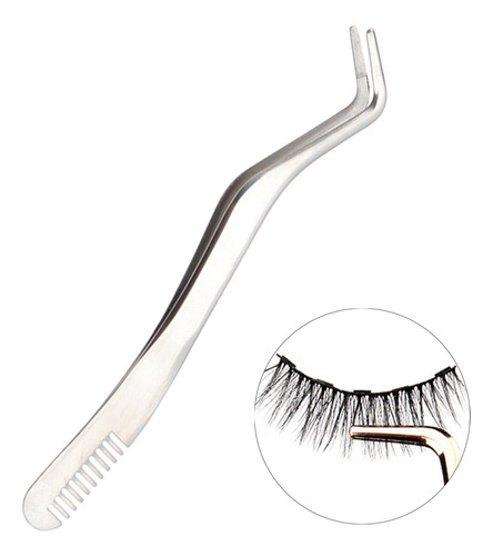 4 Pinzas De Pestañas Curvas Con Peine Para Cejas Para