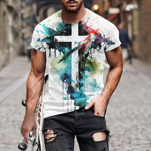 Camisetas En V Para Hombre, Cómodas, Con Estampado Cómodo, M