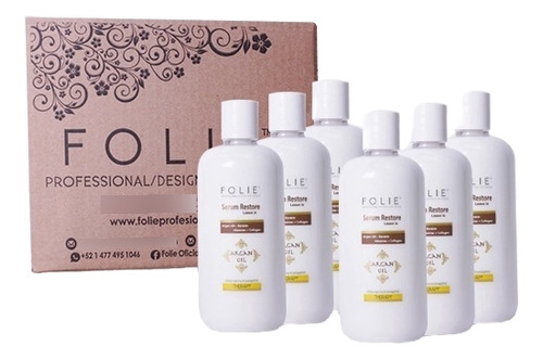 Serum 500ml Crema Para Peinar, Aceite De Argan Folie 6 Pack