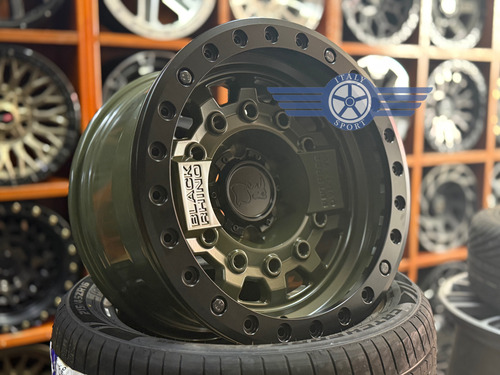 4 Rines 17 Black Rhino Avenger 6-139.7 Beadlock Tacoma Hilux Olive Drab Green Blk Hardware