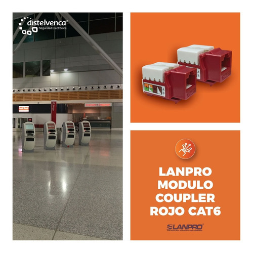 Lanpro 2 Unidades Módulo Coupler Rojo Cat6e