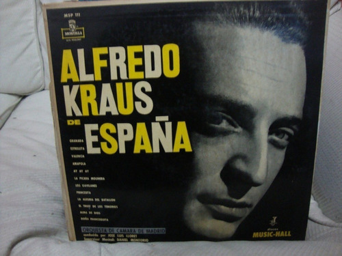 Vinilo Alfredo Kraus De España Orquesta Camara De Madrid Es1