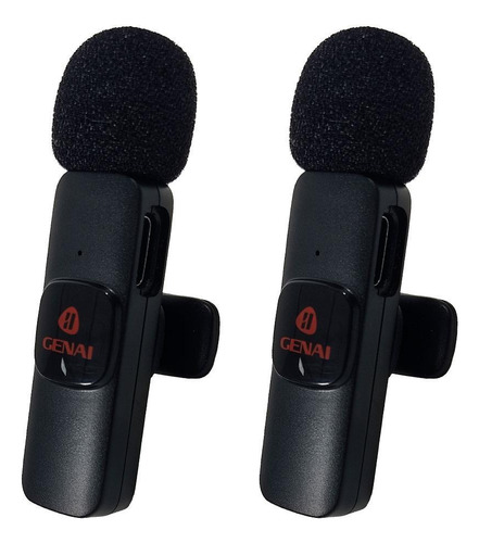 Microfone De Lapela K9 Duplo Sem Fio Para Celulares Tipo C