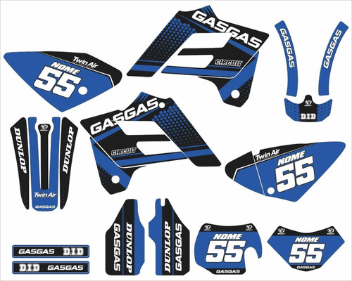 Adesivos Laminado Motocross Trilha Gasgas Ec250 2006 20110 Cor Azul