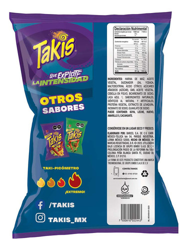 Botana Takis Blue Heat 390g