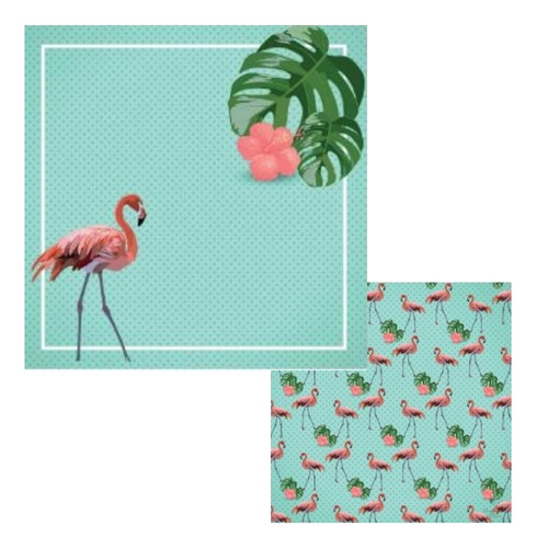 Papel Para Scrapbook Desenhos 30,5 X 30,5 Art 0013 Flamingo