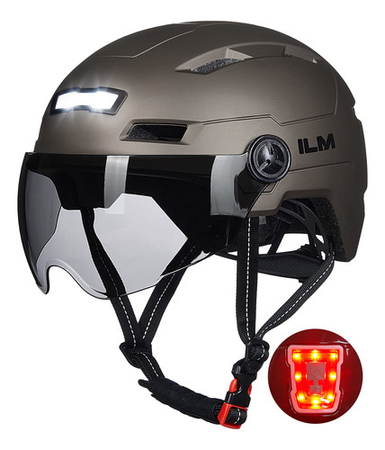 Ilm Casco De Bicicleta Para Adultos Con Luz Frontal Y Traser