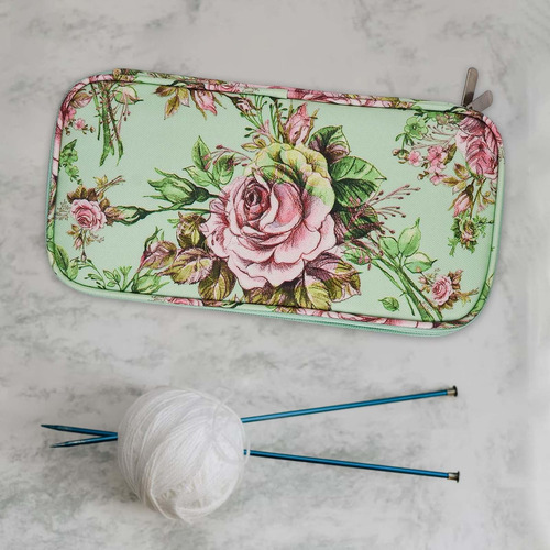 Bolsa De Almacenamiento For Tejer Con Peonías De Doble Capa
