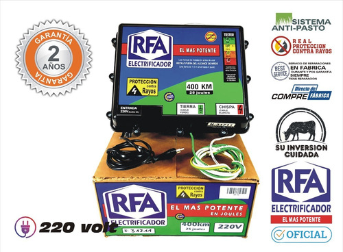 Imagen 2 de 2 de Electrificador Pastoreador Cerca - 400km 220v - Rfa Directa