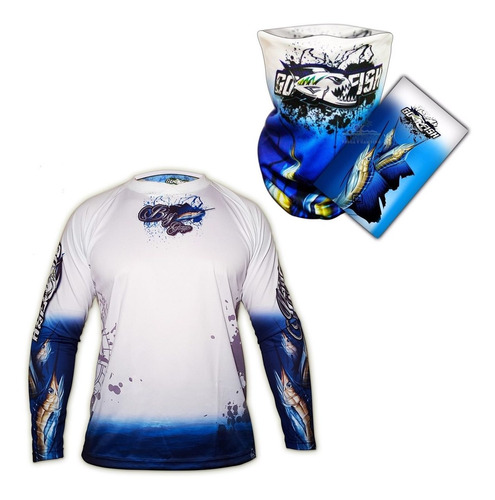 Remera Cuello Pesca Go Fish Big Game Secado Rapido Filtro Uv