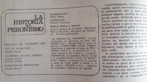 La Historia Del Peronismo 59 Fasciculos Ediciones Gam (Usado)