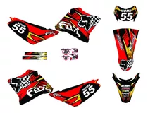 Kit Adesivo Moto Cross Trilha Xtz 250 Lander Fox Azul Lm215