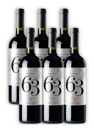 Mastrantonio 63 Vino Premium Malbec X6u 750ml Valle De Uco