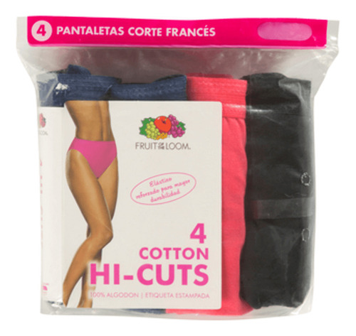 4 Pantaletas Corte Frances Fruit Of The Loom Dama