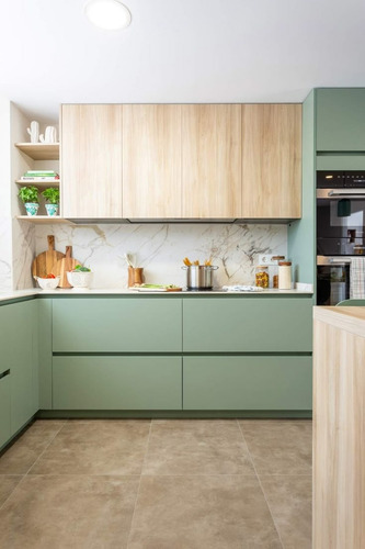 Mueble De Cocina Vintage A Medida Verde Blanco Gris Direc Fa Verde Musgo