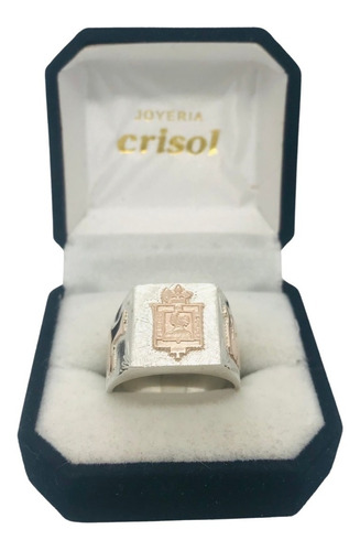 Anillo Sello Plata C/logo De Policía Y Letras En Oro (s101)