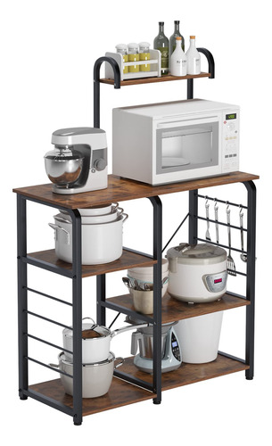 Soges Carrito De Cocina Con 3+4 Estantes, Soporte Para Micr.