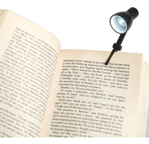 Mini Velador Libros Led Lampara Señalador Luz Clip Broche