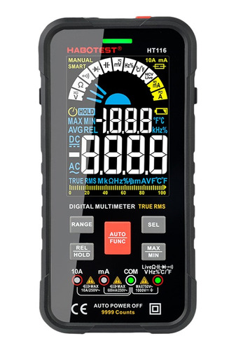 Imagen 1 de 8 de Tester Multimetro Digital Capacimetro, Con Modo Smart Autom.