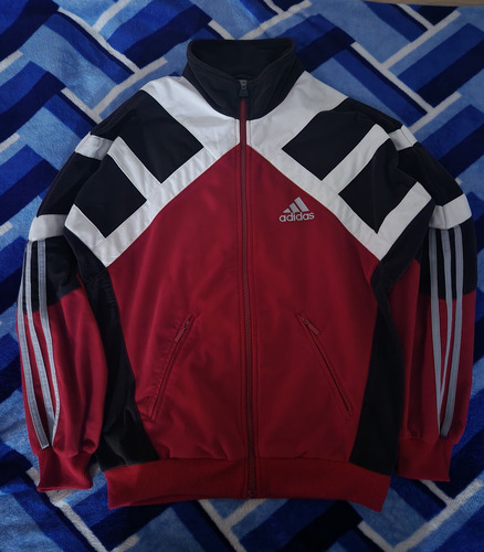 Campera Vintage Adidas 90s Talle S-m (tela Tipo Gamusa)