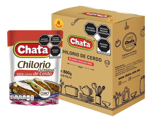 Chilorio Chata 4 Pack 860 Gr (4 Piezas De 215 Gr)